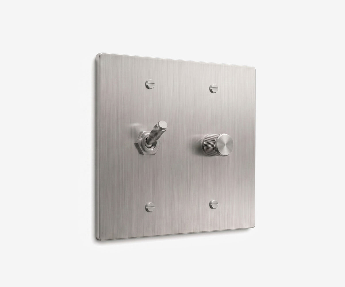 Stainless Steel Switch Plate - 2 Gang, view 2