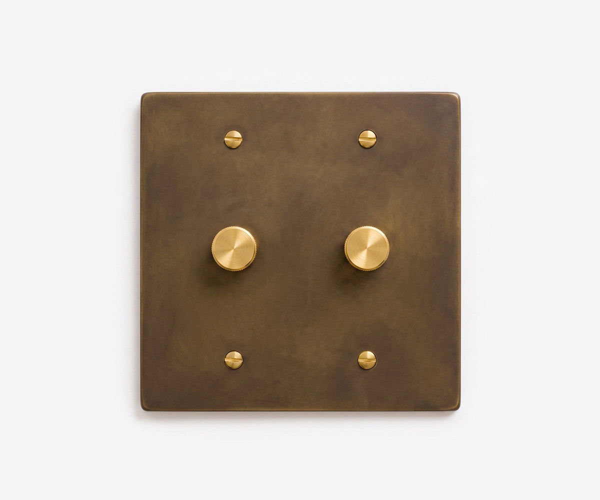 Solid Brass Switch Plate - 2 Gang