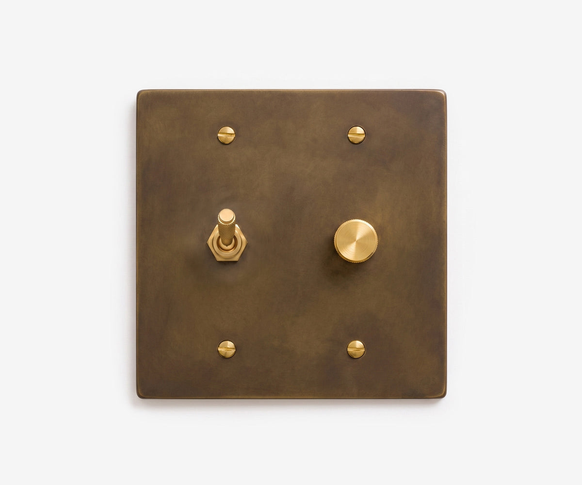 Solid Brass Switch Plate - 2 Gang, view 3