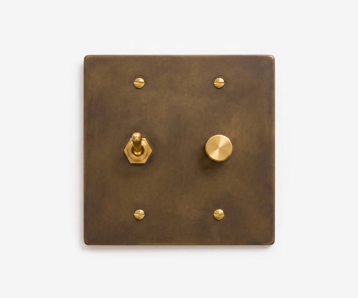 Solid Brass Switch Plate - 2 Gang, view 5