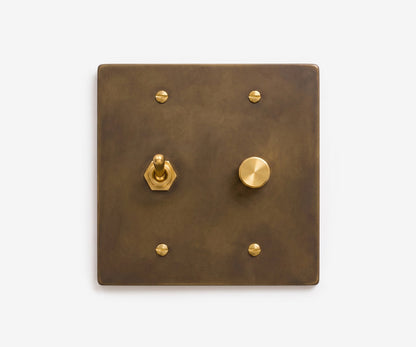 Solid Brass Switch Plate - 2 Gang, view 5