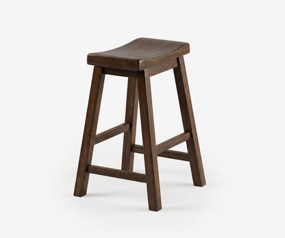 Cherry Saddle Bar Stool Set