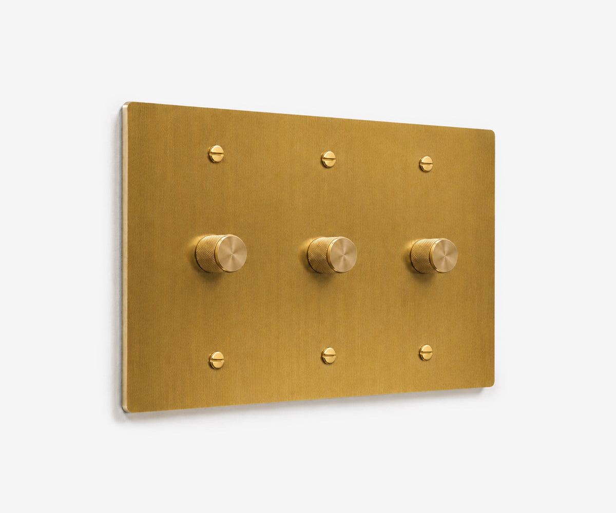Solid Brass Switch Plate - 3 Gang, view 6
