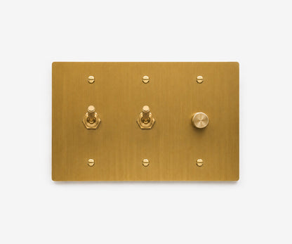 Solid Brass Switch Plate - 3 Gang, view 9
