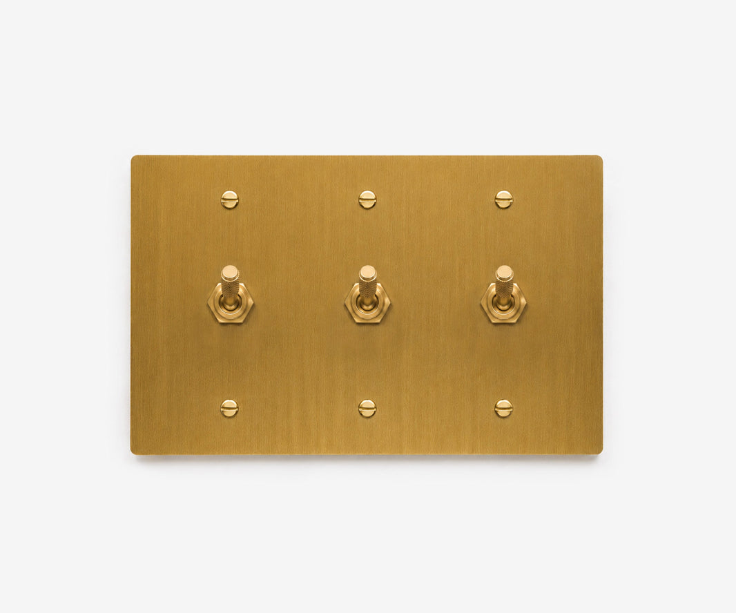 Solid Brass Switch Plate - 3 Gang