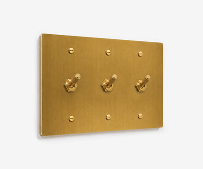 Solid Brass Switch Plate - 3 Gang, view 2