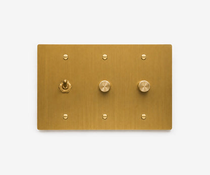 Solid Brass Switch Plate - 3 Gang, view 11