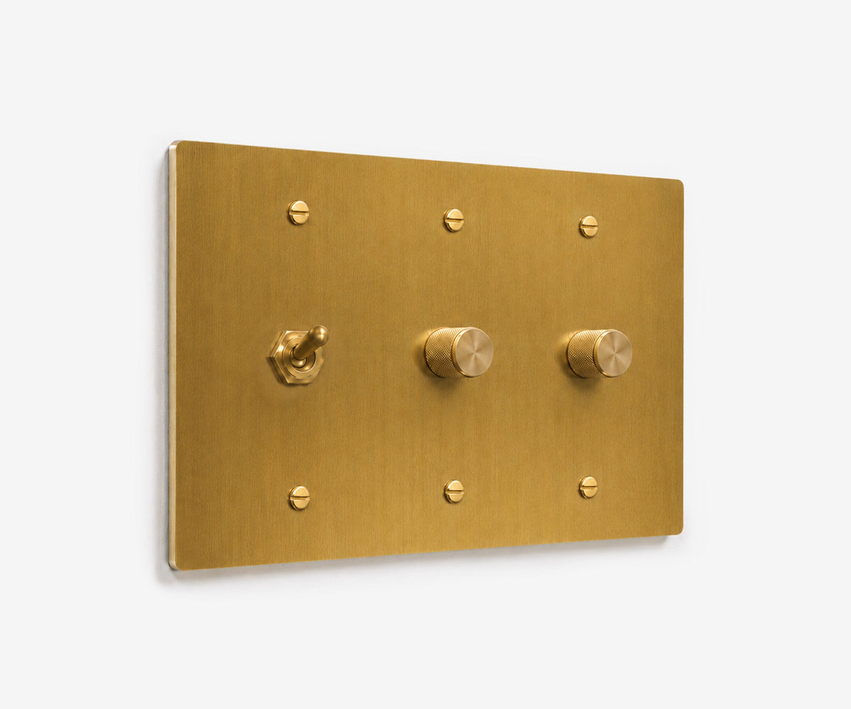 Solid Brass Switch Plate - 3 Gang, view 12