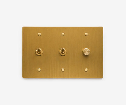 Solid Brass Switch Plate - 3 Gang, view 13