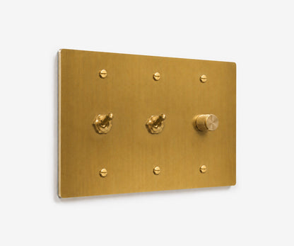 Solid Brass Switch Plate - 3 Gang, view 14
