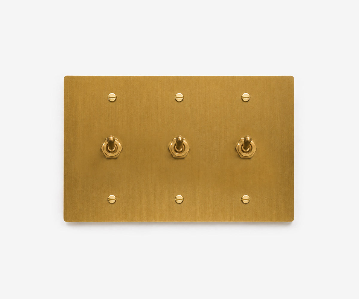 Solid Brass Switch Plate - 3 Gang, view 3