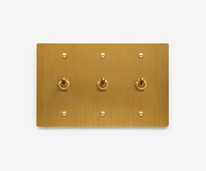Solid Brass Switch Plate - 3 Gang, view 3