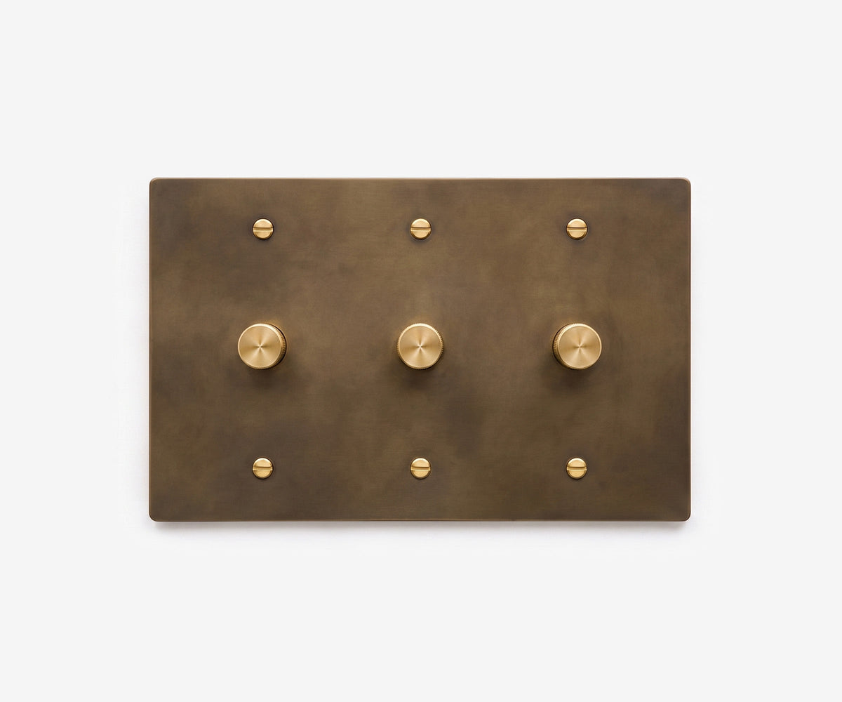 Solid Brass Switch Plate - 3 Gang, view 15