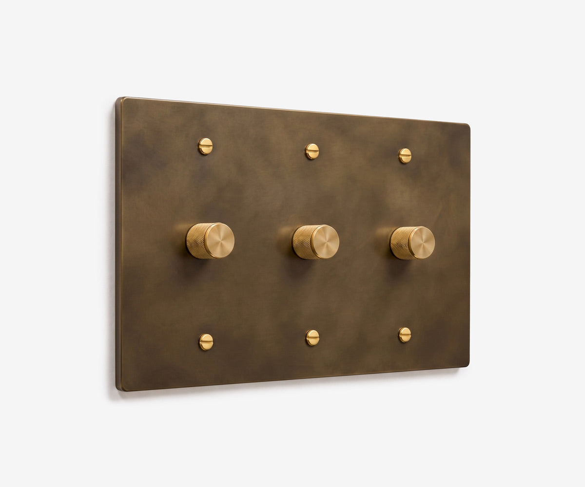 Solid Brass Switch Plate - 3 Gang, view 16