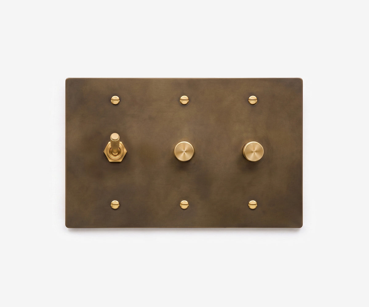 Solid Brass Switch Plate - 3 Gang, view 17