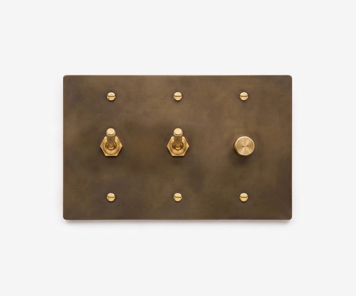 Solid Brass Switch Plate - 3 Gang, view 19