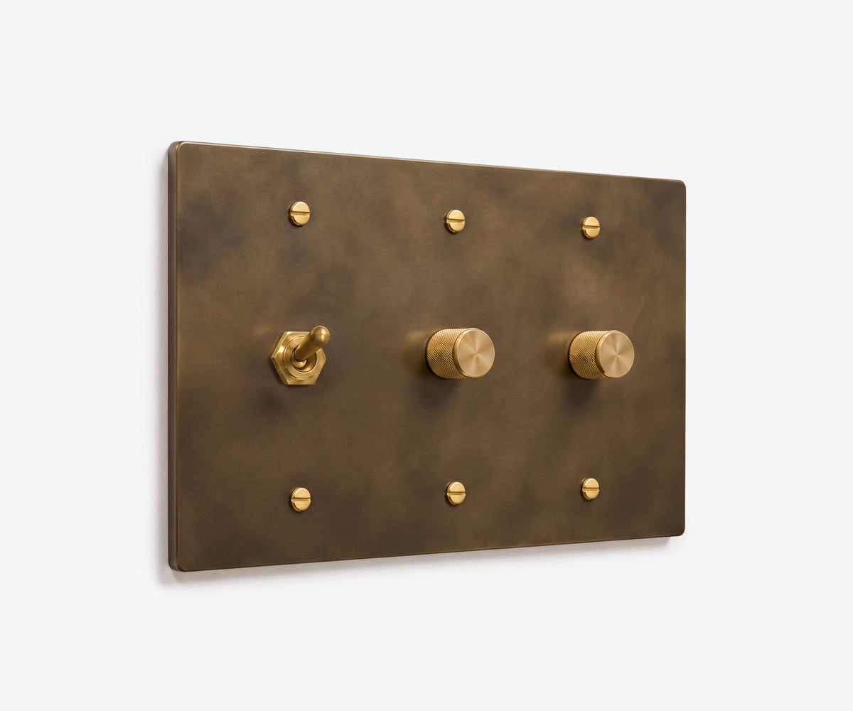 Solid Brass Switch Plate - 3 Gang, view 24