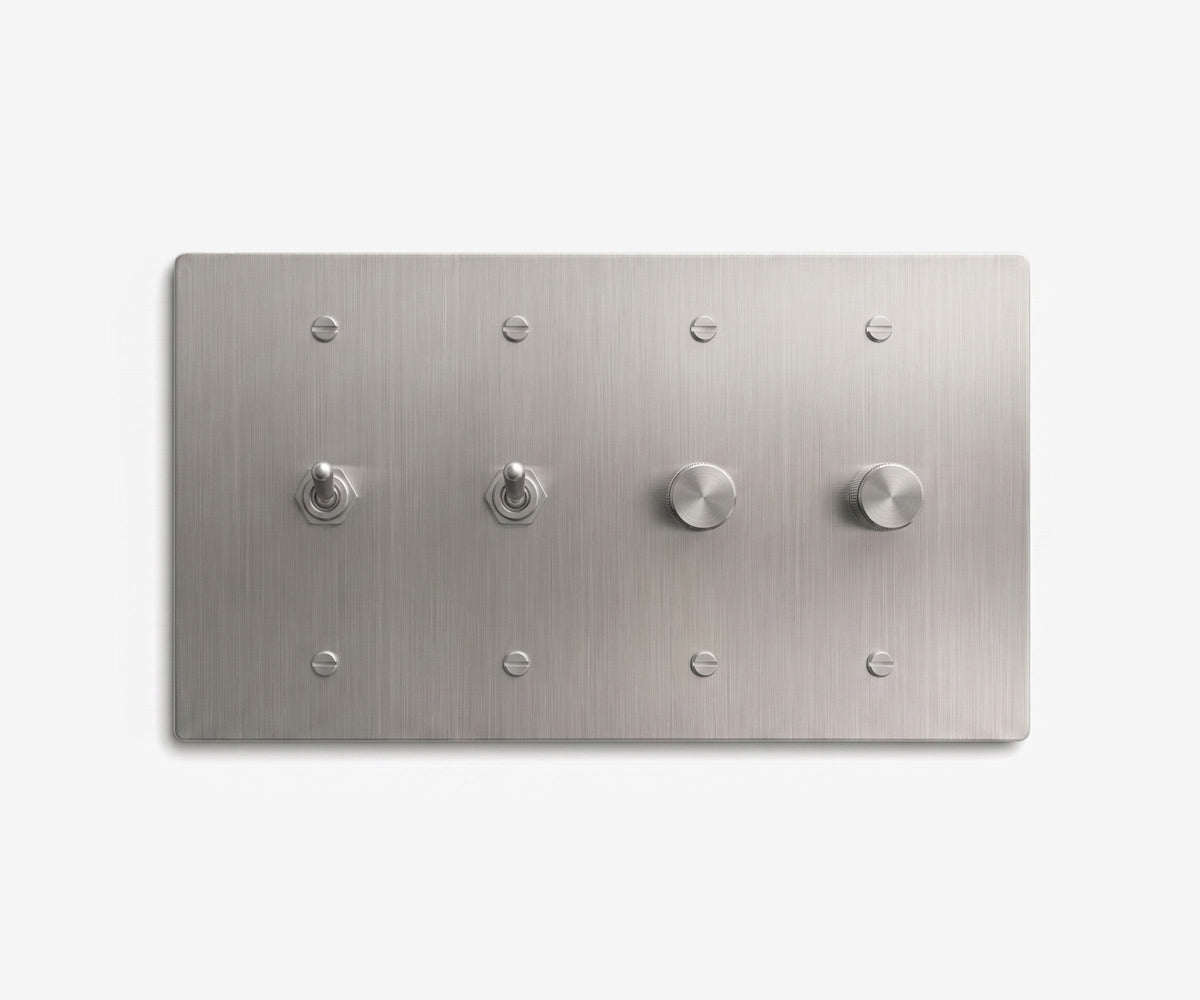 Stainless Steel Switch Plate - 4 Gang
