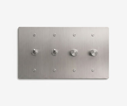 Stainless Steel Switch Plate - 4 Gang