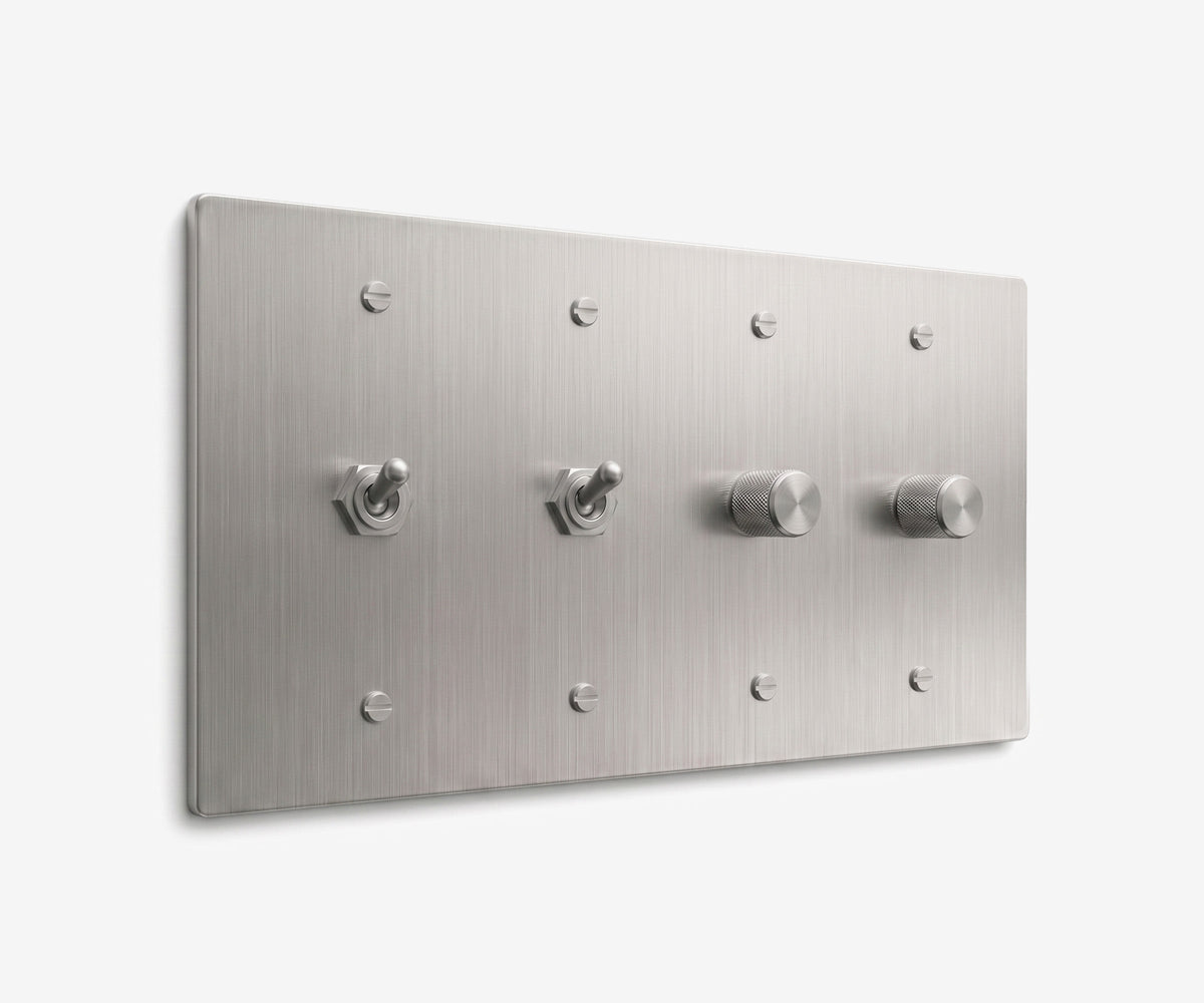 Stainless Steel Switch Plate - 4 Gang