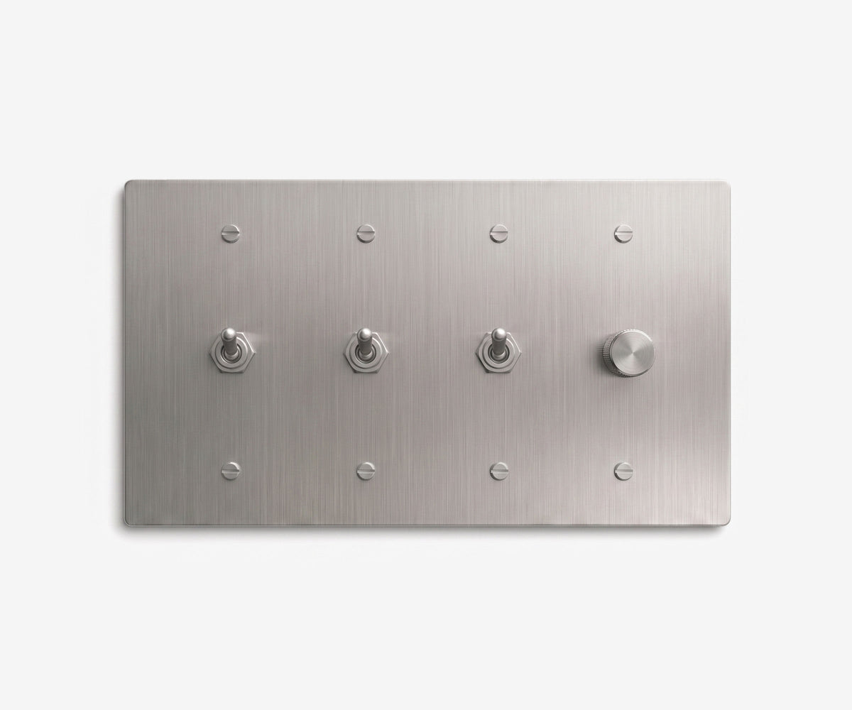 Stainless Steel Switch Plate - 4 Gang