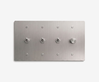 Stainless Steel Switch Plate - 4 Gang
