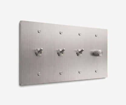 Stainless Steel Switch Plate - 4 Gang