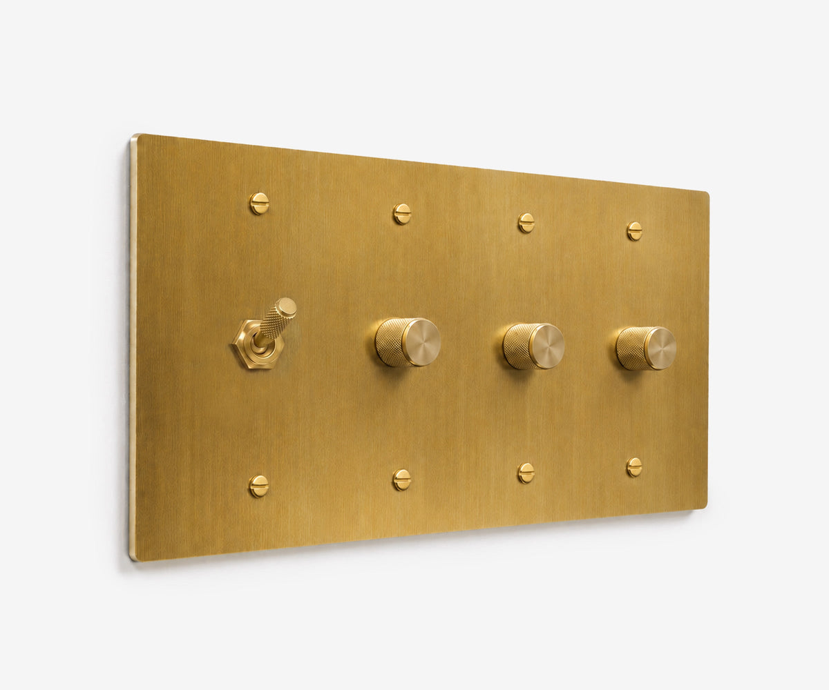 Solid Brass Switch Plate - 4 Gang, view 22