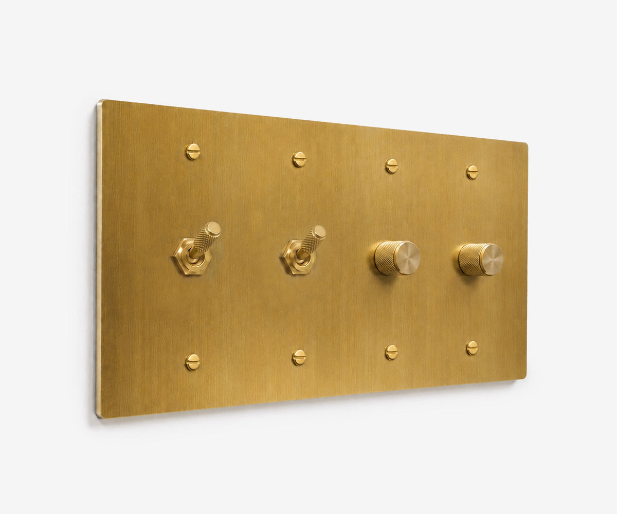 Solid Brass Switch Plate - 4 Gang, view 24