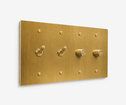 Solid Brass Switch Plate - 4 Gang, view 24