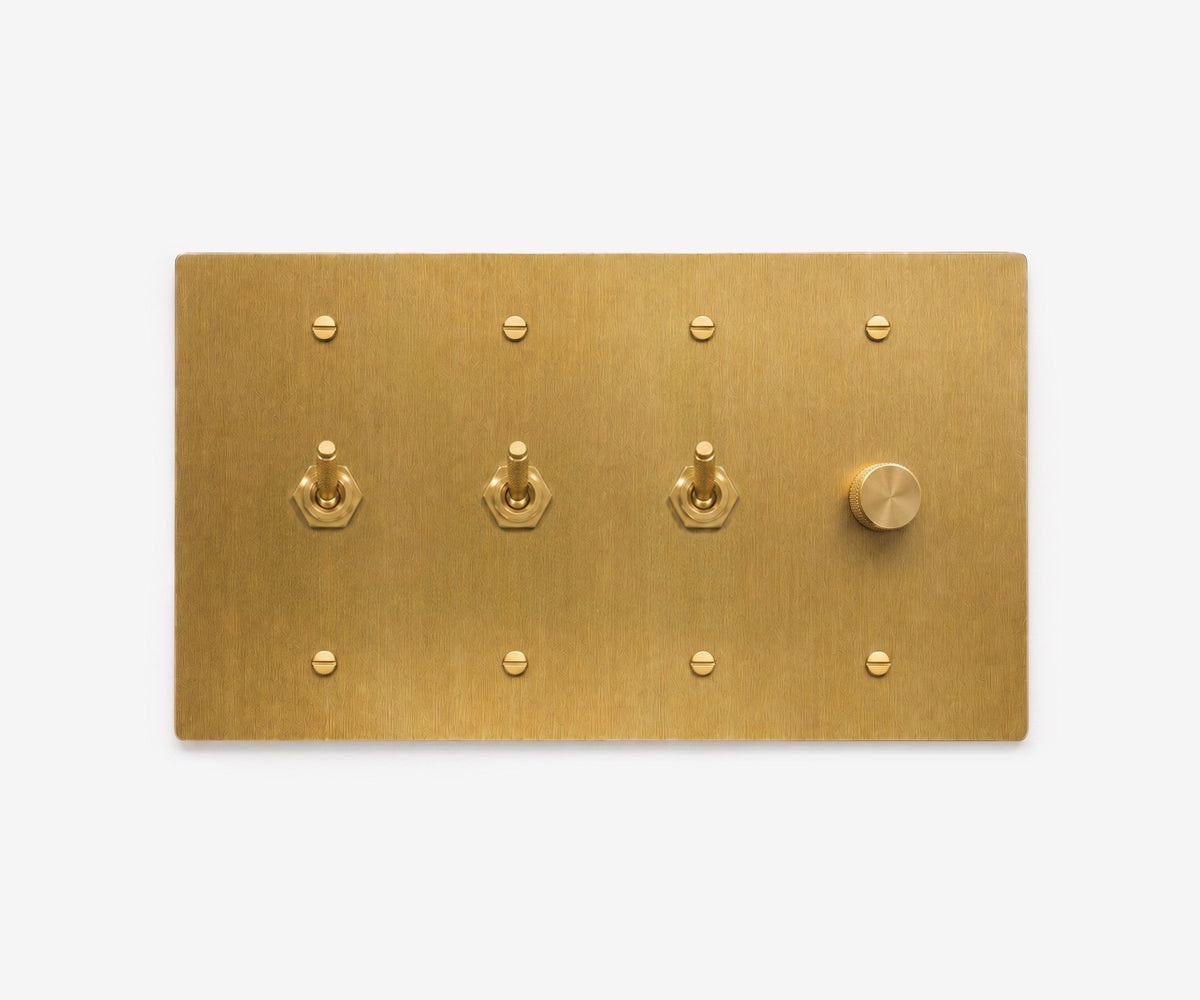 Solid Brass Switch Plate - 4 Gang, view 25