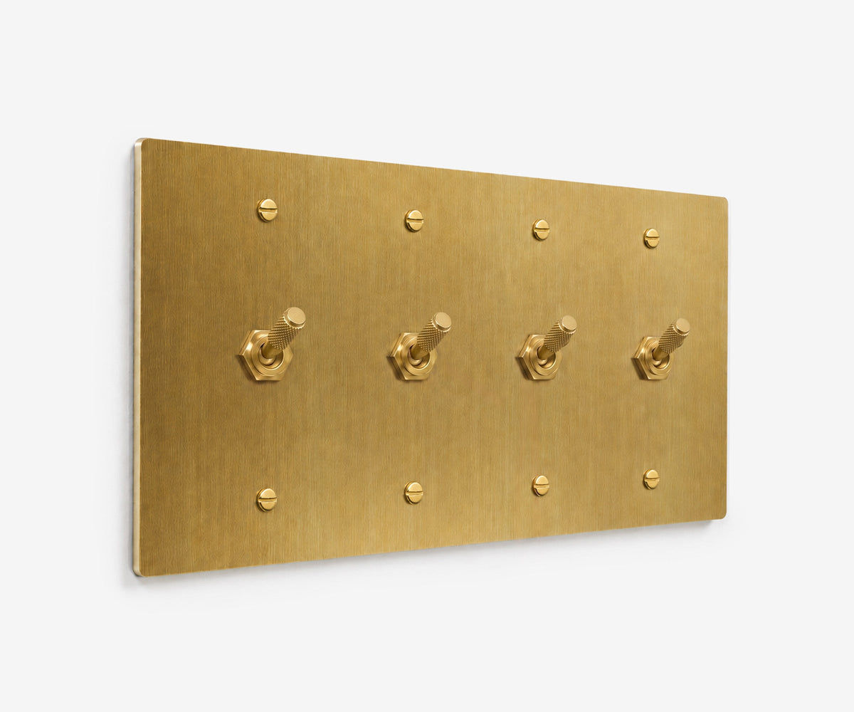 Solid Brass Switch Plate - 4 Gang, view 28