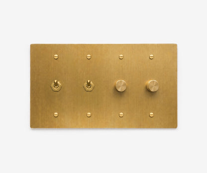 Solid Brass Switch Plate - 4 Gang