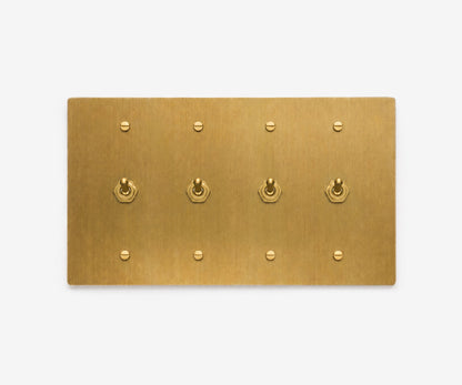 Solid Brass Switch Plate - 4 Gang