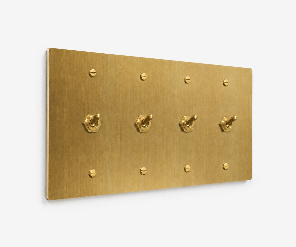 Solid Brass Switch Plate - 4 Gang