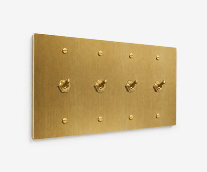 Solid Brass Switch Plate - 4 Gang