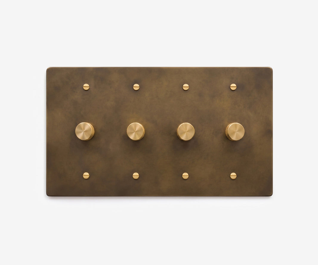 Solid Brass Switch Plate - 4 Gang
