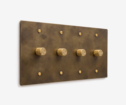 Solid Brass Switch Plate - 4 Gang, view 2