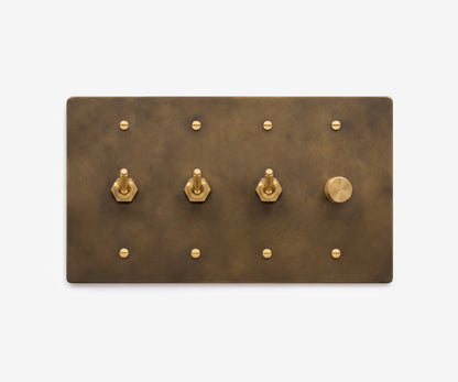 Solid Brass Switch Plate - 4 Gang, view 7