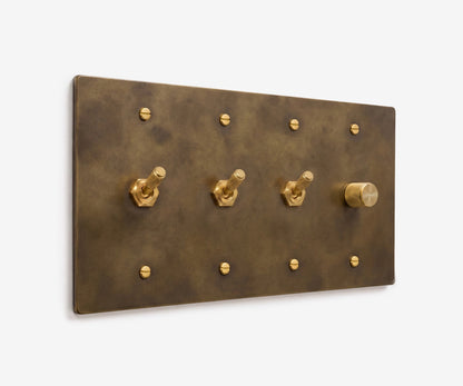 Solid Brass Switch Plate - 4 Gang, view 8
