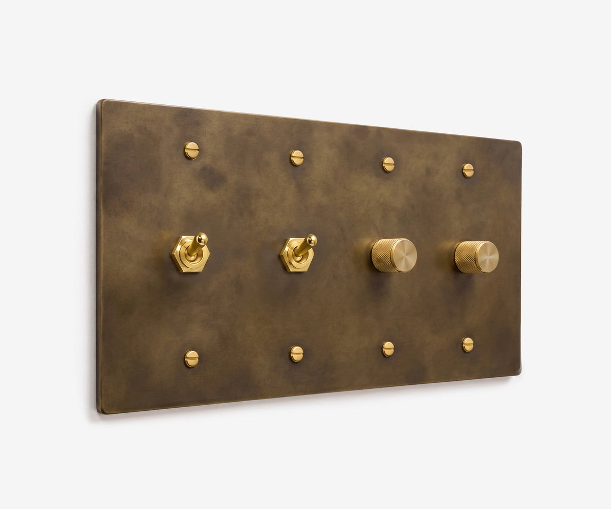 Solid Brass Switch Plate - 4 Gang, view 14