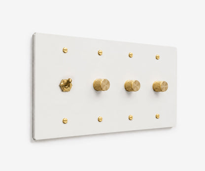 Stainless Steel Switch Plate - 4 Gang