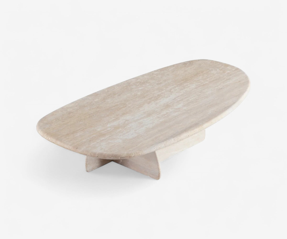 Arcus Travertine Coffee Table, view 2