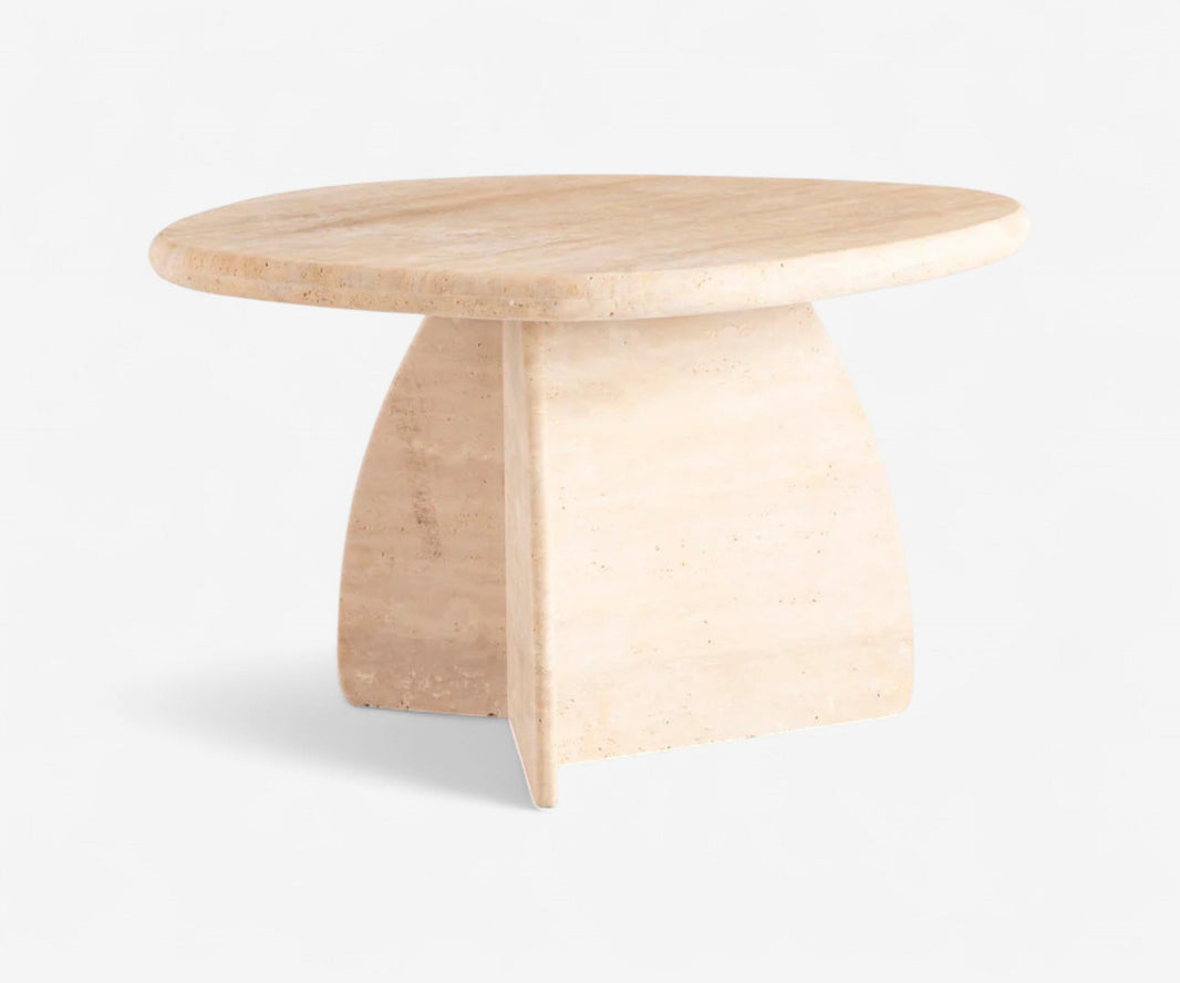 Arcus Travertine Side Table