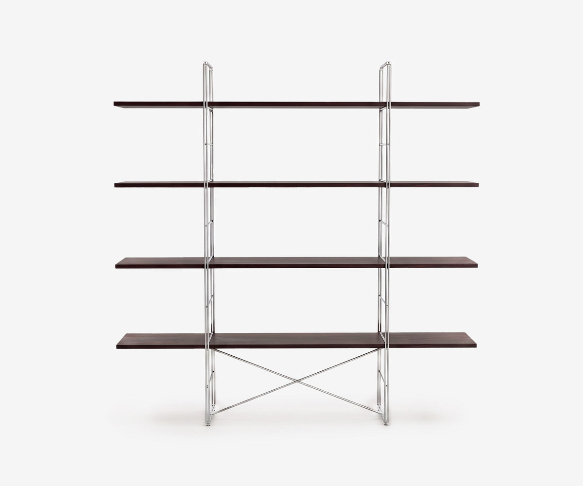Arka Solid Wood Bookshelf in Char, 47 inch, front