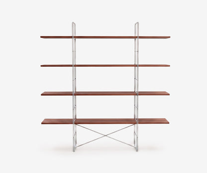 Arka Solid Wood Bookshelf in Oxblood, 47 inch, front