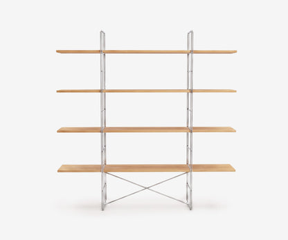 Arka Solid Wood Bookshelf in Amber, 47 inch, front