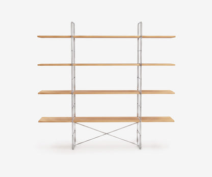 Arka Solid Wood Bookshelf in Amber, 59 inch, front