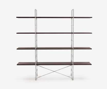 Arka Solid Wood Bookshelf in Char, 67 inch, front