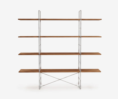 Arka Solid Wood Bookshelf in Tobacco, 67 inch, front